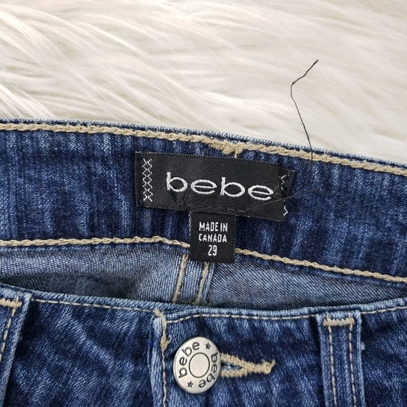 Bebe denim straight leg Jean's EUC size 29 - Picture 7 of 8